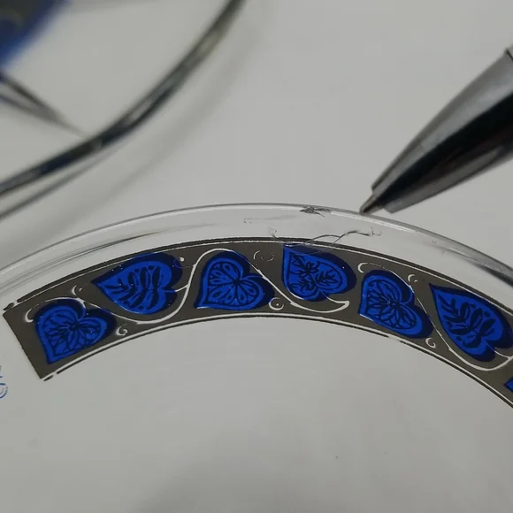 Culver Glass Mid Century Modern Blue Hearts Bar Set - Picture 16 of 16